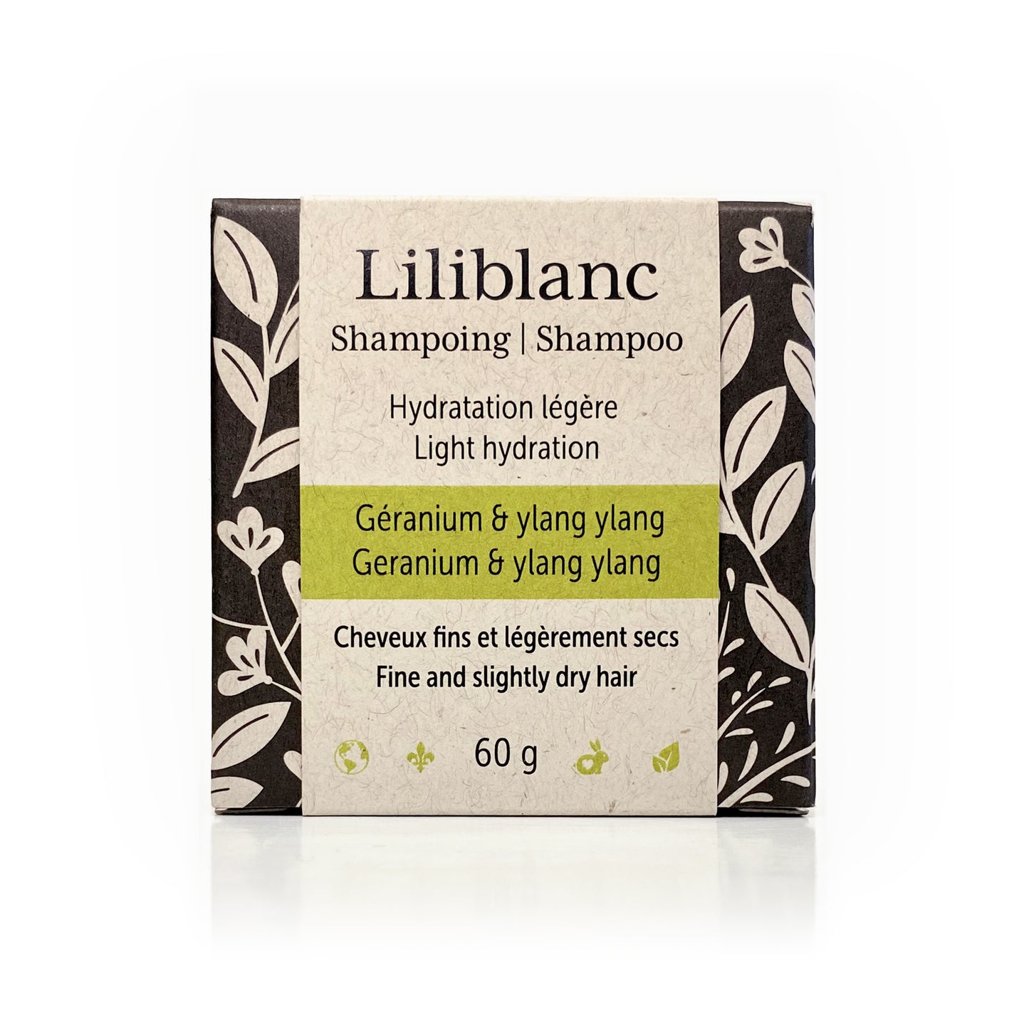 Shampoing en barre 60 g, propriétés variées, Liliblanc