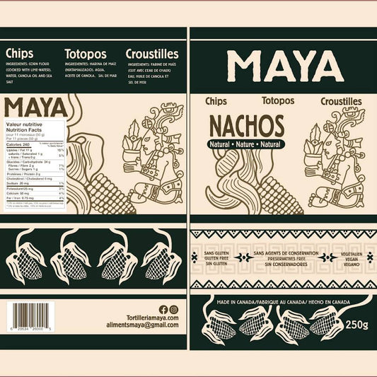 Croustilles tortillas, saveurs variées, Tortilleria Maya
