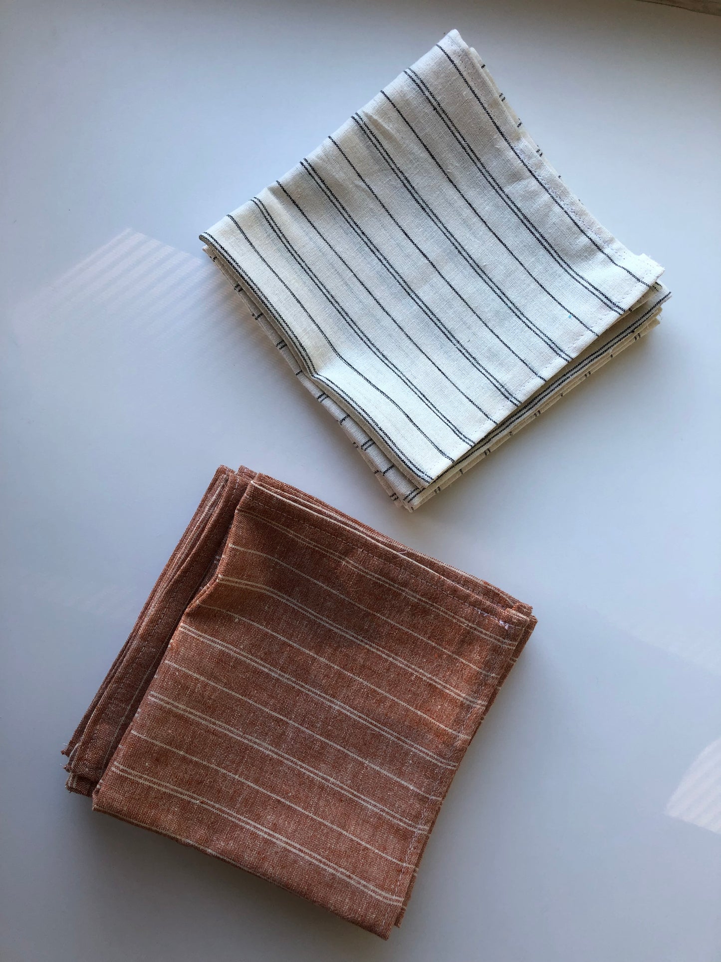 Serviettes de table en tissus lavables Pistache, couleurs variées